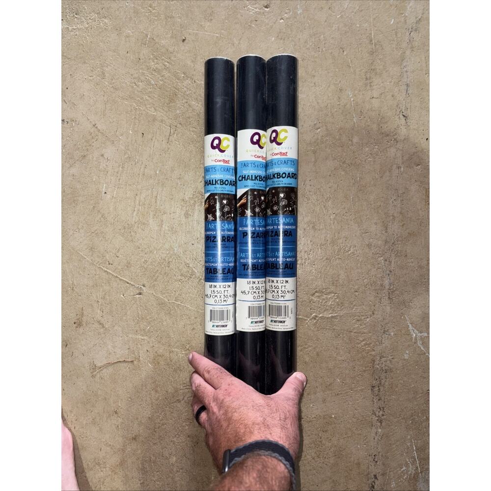 3 x Rolls Peel N Stick Chalkboard by Con-Tact Brand Self Adhesive Quick Cover